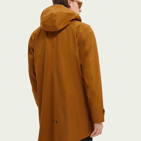 Scotch & Soda Brown Raincoat with Hood and Zipper - Picture 11 of 15